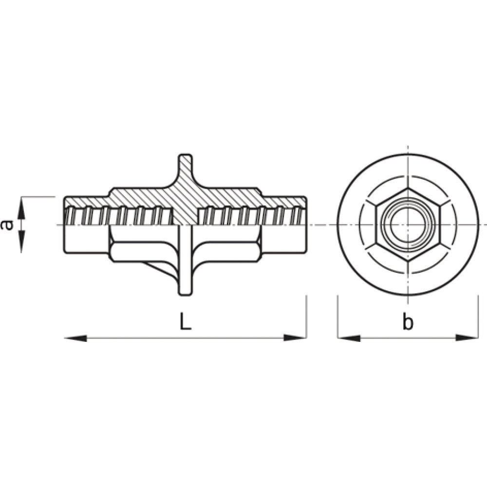 Wassersperre D15,0 mit Absatz D=65mm 112mm