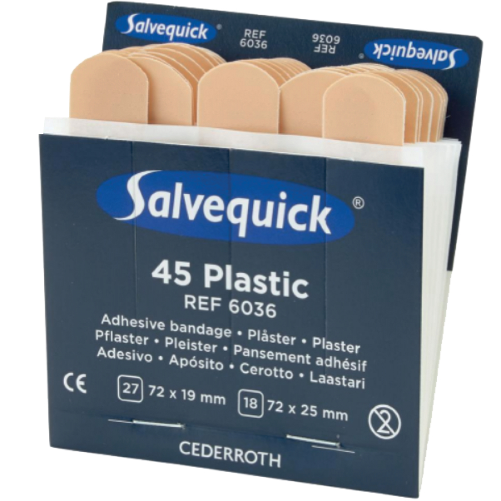 Salvequick Pflaster Nachfüllpackung wasserabweisend 6x45St.
