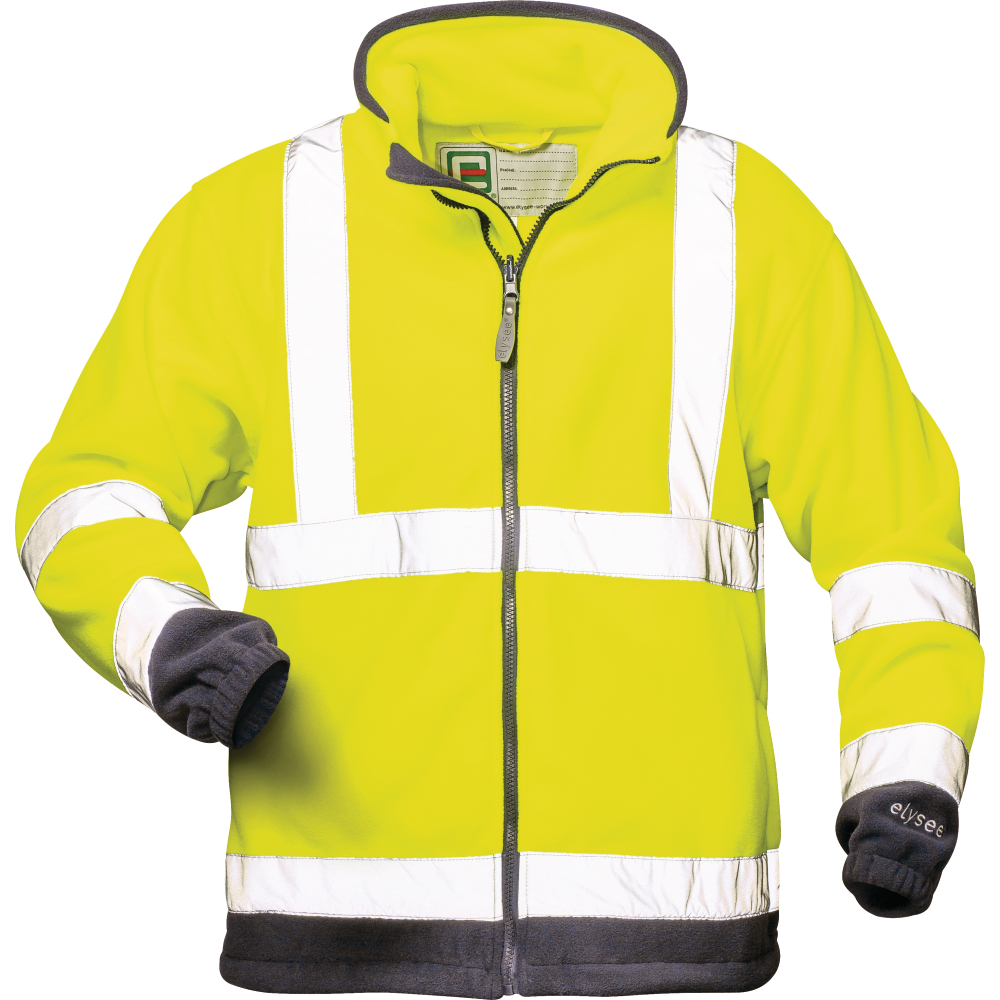 ELYSEE® Warnschutz-Fleecejacke VALENTIN fluoreszierend gelb/marine Gr.L