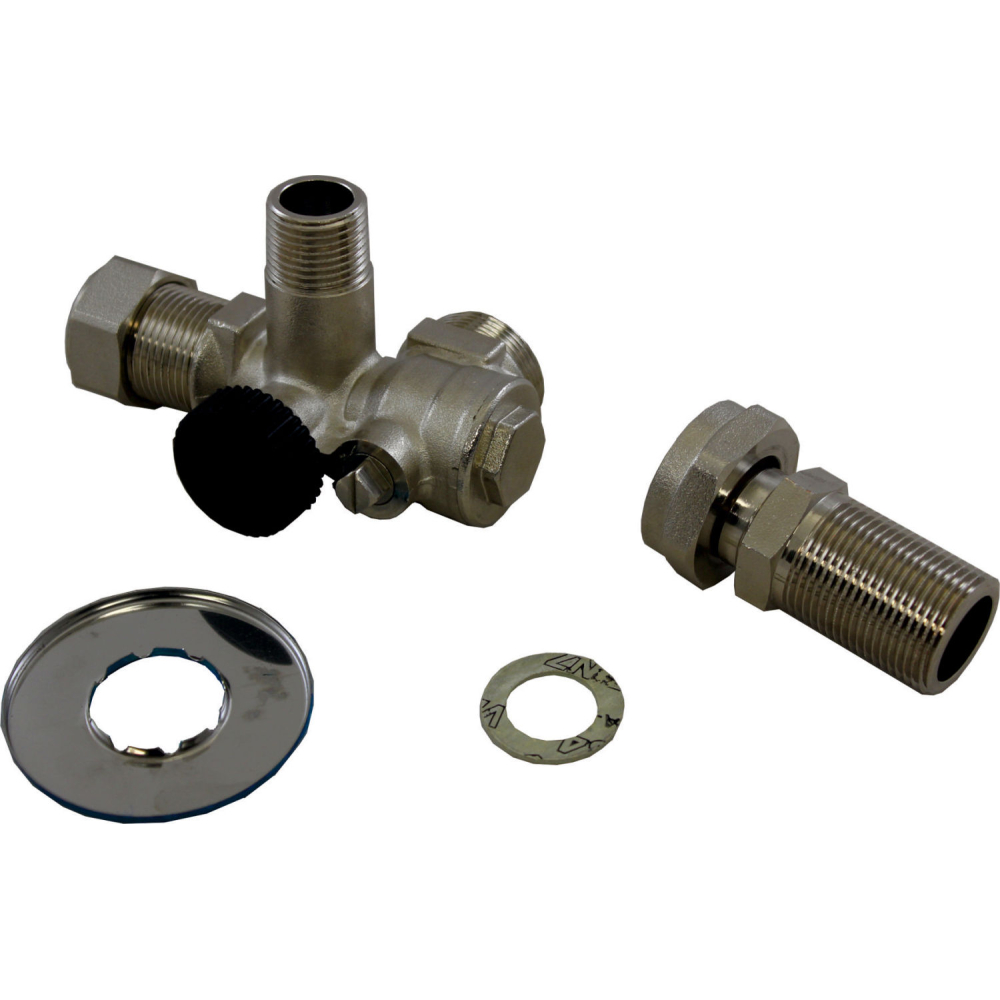 Wolf Eckwartungshahn 3/4" m. KFE-Hahn m. Sicherheitsventil 1/2" für Unterputz