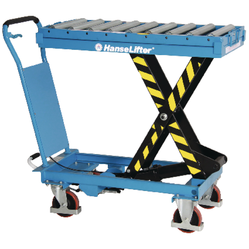 Hubtischwagen m. Rollenb.Tischmaß: 1025x535 500 kg Tragfähigkeit