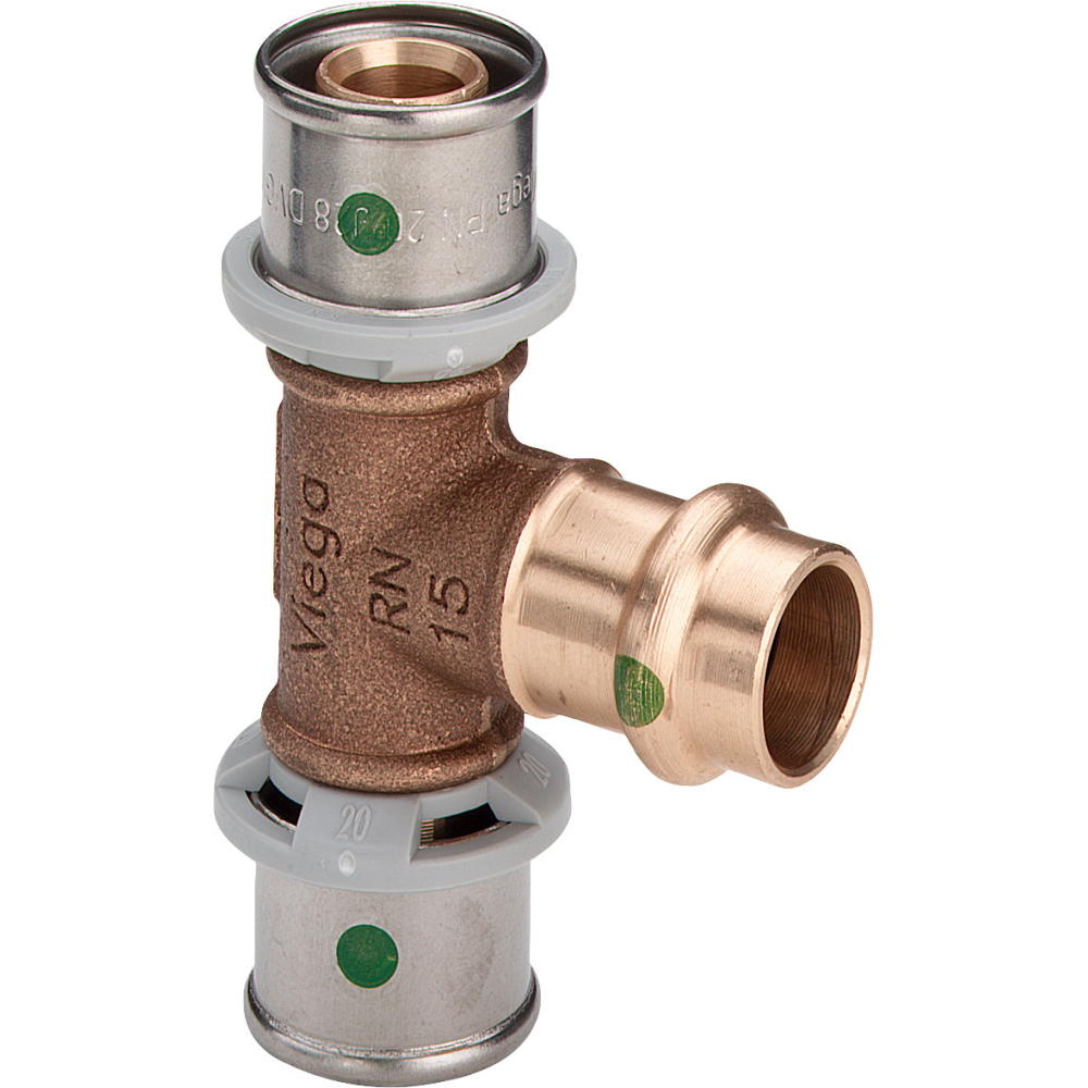 Viega T-Stück mit SC Sanfix P 2118.3 in 16x15x16mm Rotguss