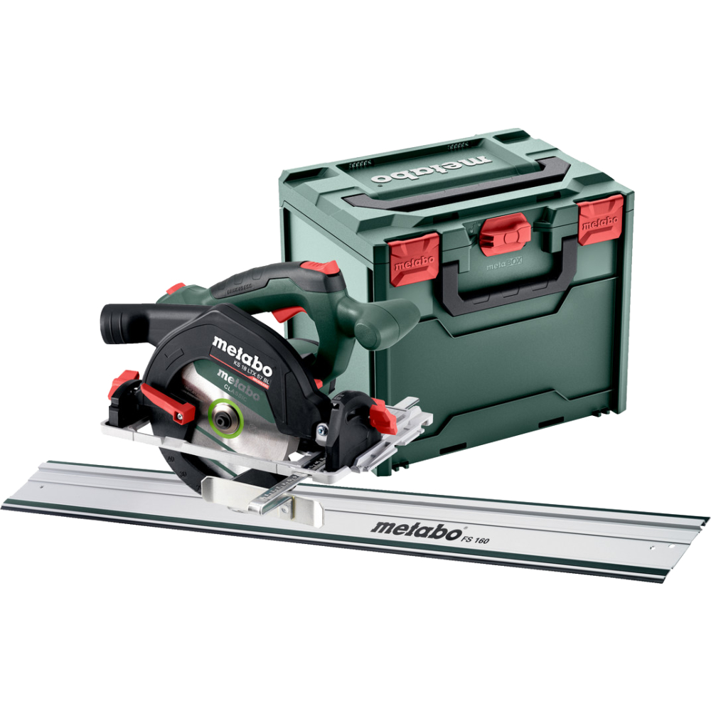 Metabo Akku-Handkreissäge 18V P+M Set KS 18 LTX 57 BL + Führungsschiene FS 160