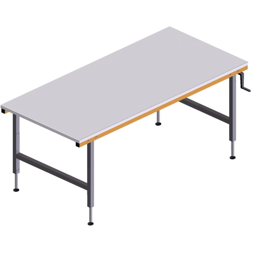Packtisch 2000x920mm m.Kurbel, hvst. 710-960mm
