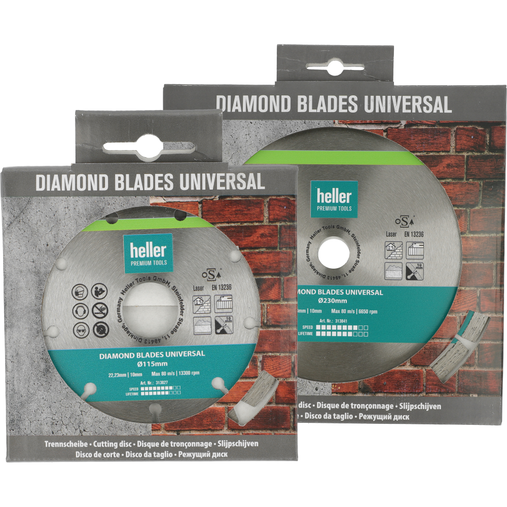 Diamanttrennscheiben Universal-Set 125x22,23x2,0mm + 230x22,23x2,4mm