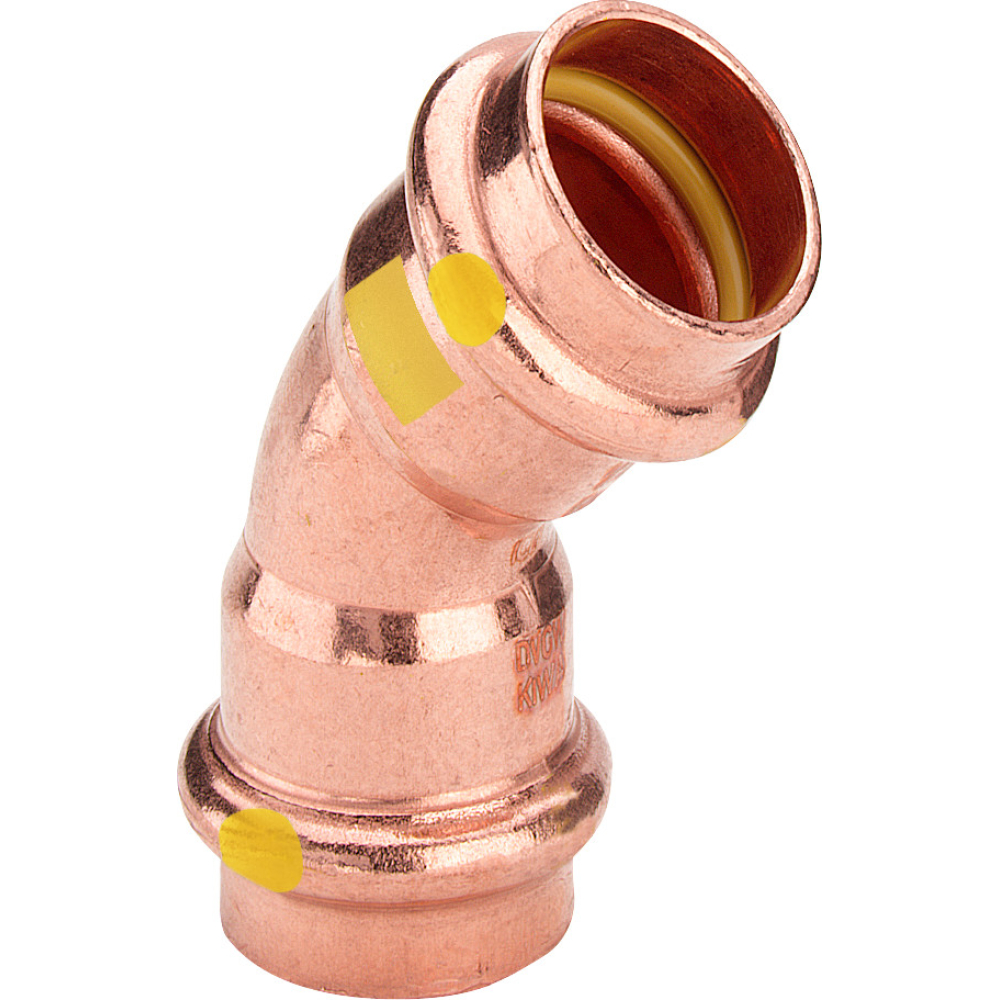 Viega Bogen 45 Grad mit SC Profipress G 2626 für Gas in 12mm Kupfer