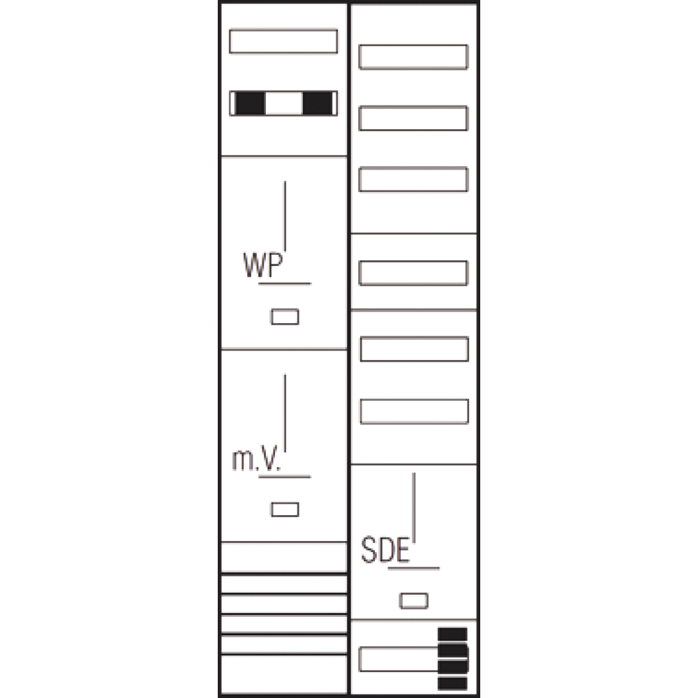 ABN Zählerfeld Wärmepumpe 1Z 1WP 1SDE 1V6r Z29E914N