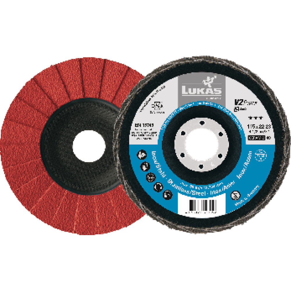 Lukas Fächerschleifscheibe V2 Power IQ-Serie Heavy Duty 125mm CER K60