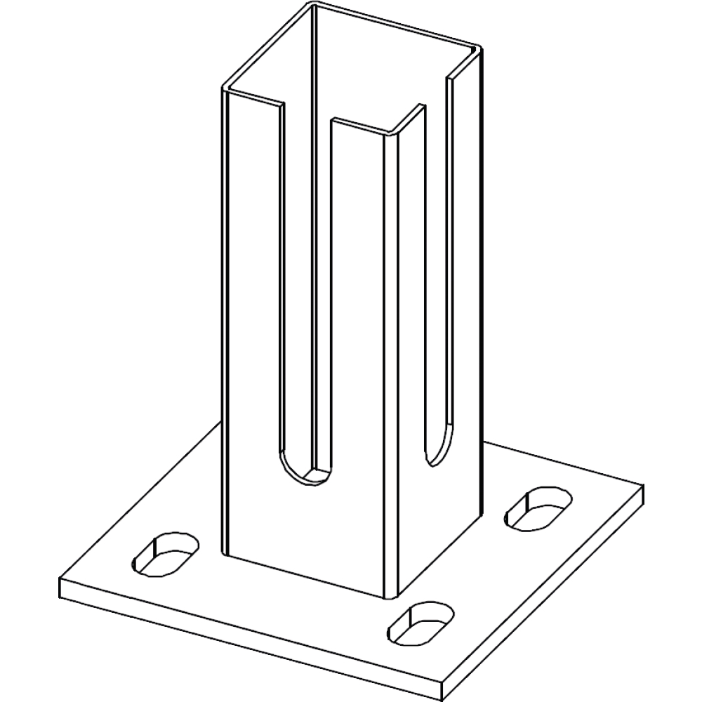 Fußplatte feuerverzinkt für Pfosten 60x60mm