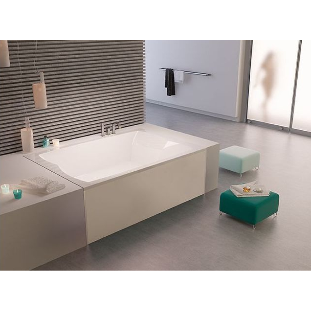 FORMAT Design Glasverkleidung zu Duowanne 180 x 80 cm, we, für Nische