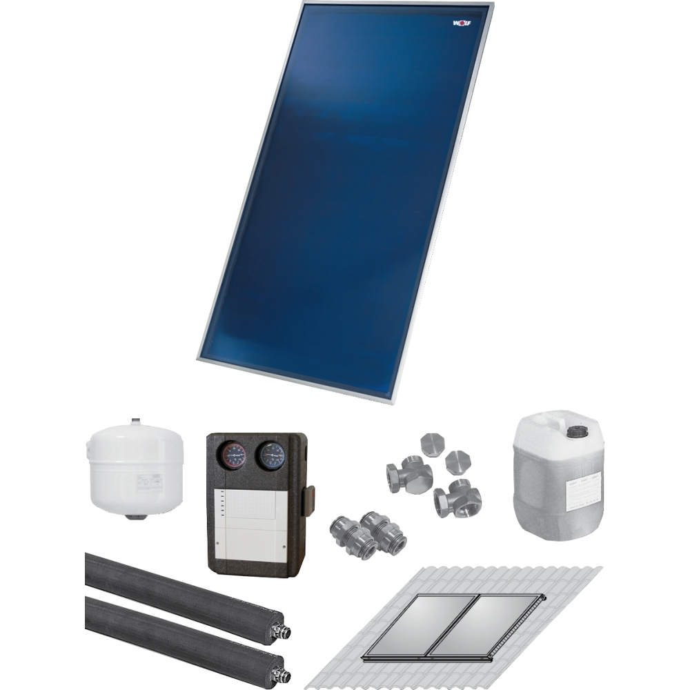 Wolf Paket 5 Kollektoren TopSon F3-1 Aufdach, Solarmodul SM2-1