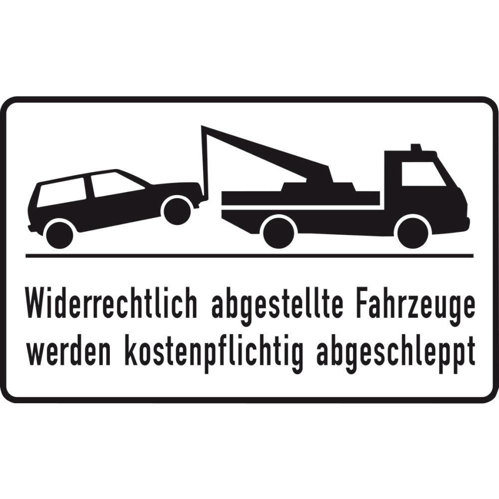 Parkverbotschild Alu 400x250mm Widerrechtlich