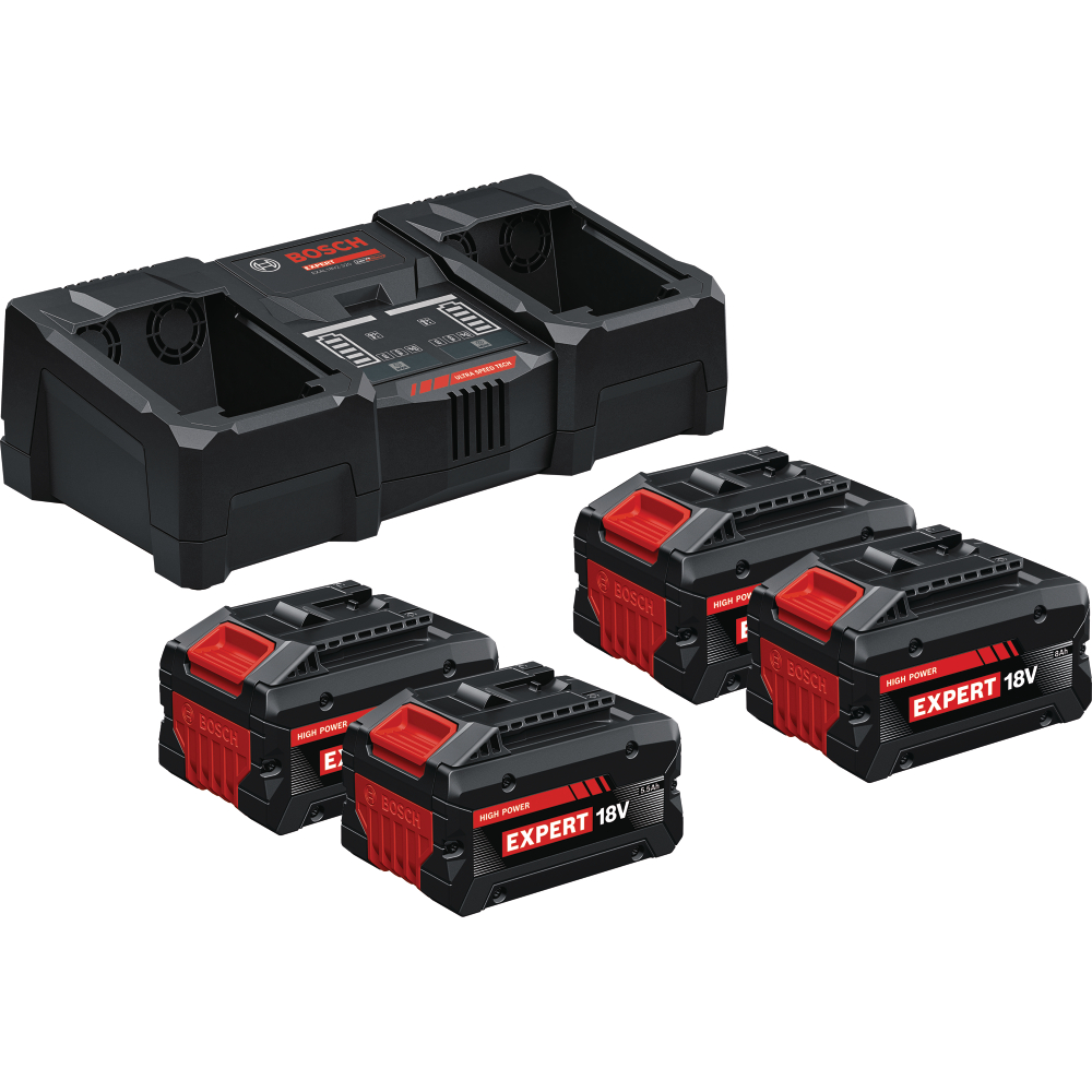 Bosch Akku-Starter-Set Expert 18V 2x Akku 5,5Ah + 2x Akku 8,0Ah +