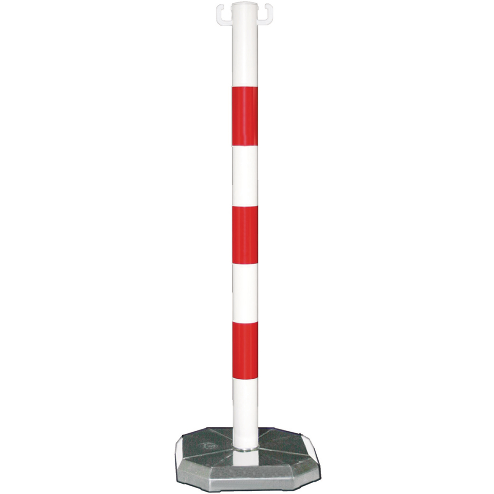 Kettenpfosten Kunststoff leicht, weiss/rot