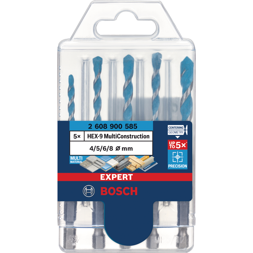 Bosch Bohrer-Set 4/5/6/8 EXPERT HEX-9 Multi Construction 5 tlg.