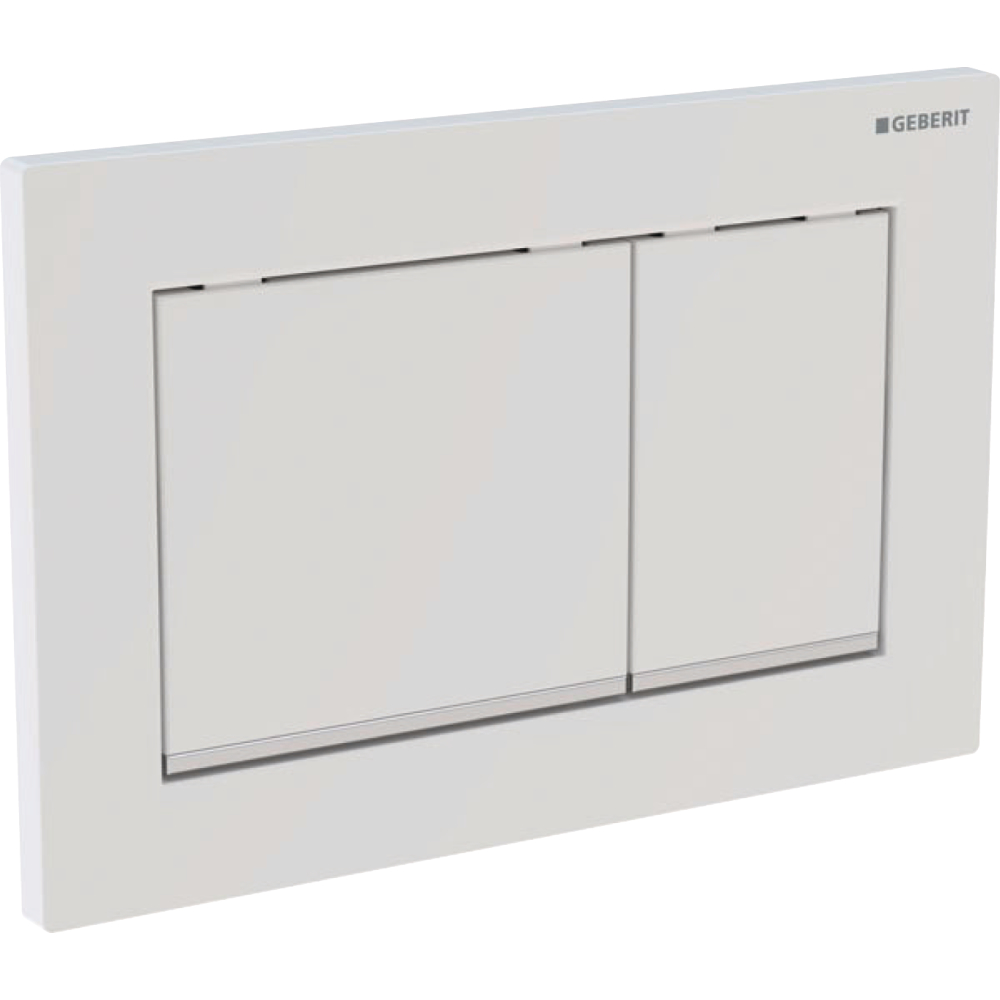 Geberit Abdeckplatte Omega20 Square Pl/T we., Streif. hgl-vc, f 2-Mg-Spül.