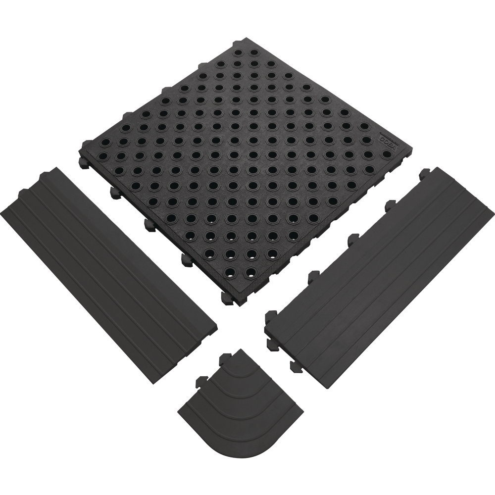 Anti-Ermüdungsmatte Fatigue Lock schwarz B50xL50 cm mit Löcher
