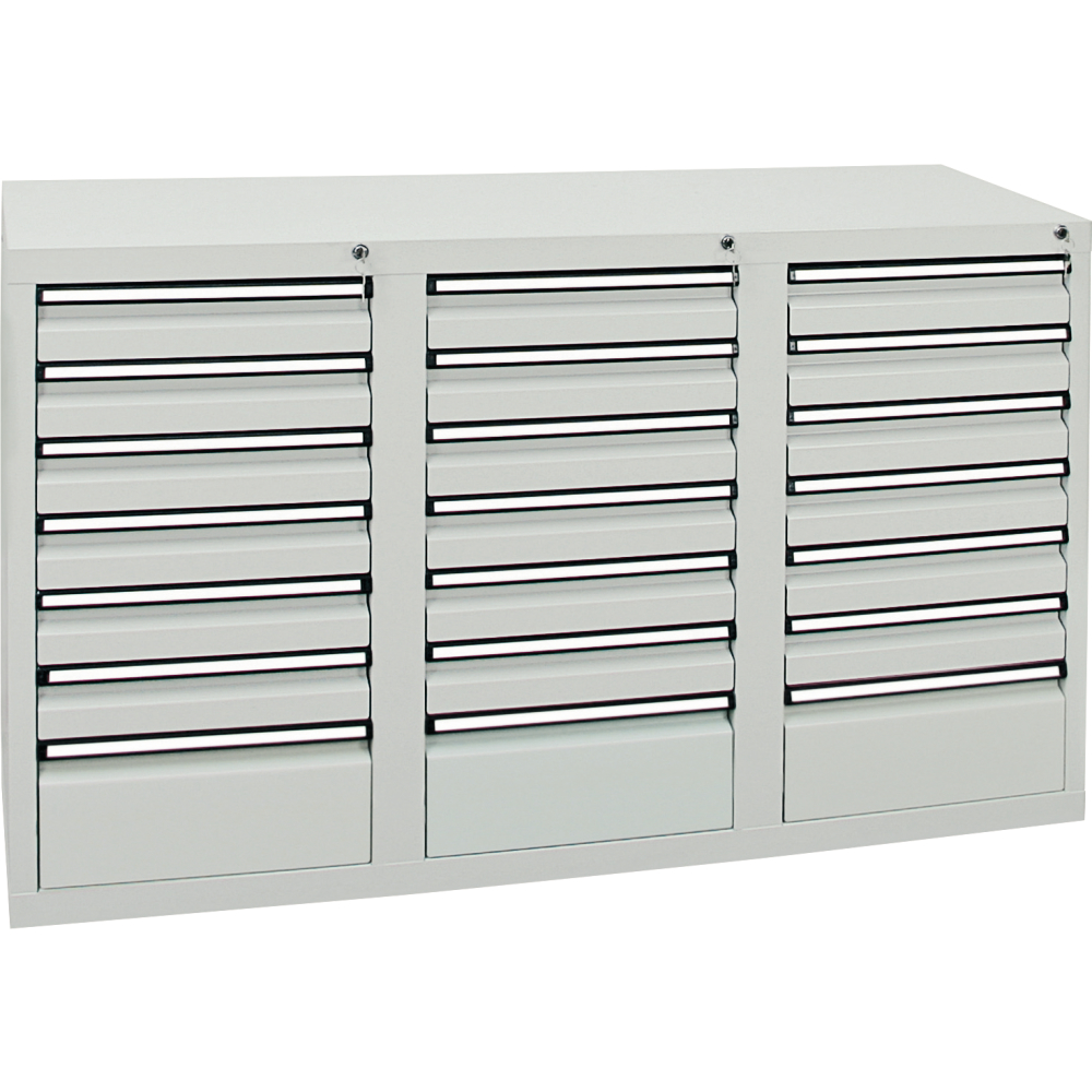 Schubladenschrank STS 410 RAL 7035/7016 18x100 3x200mm