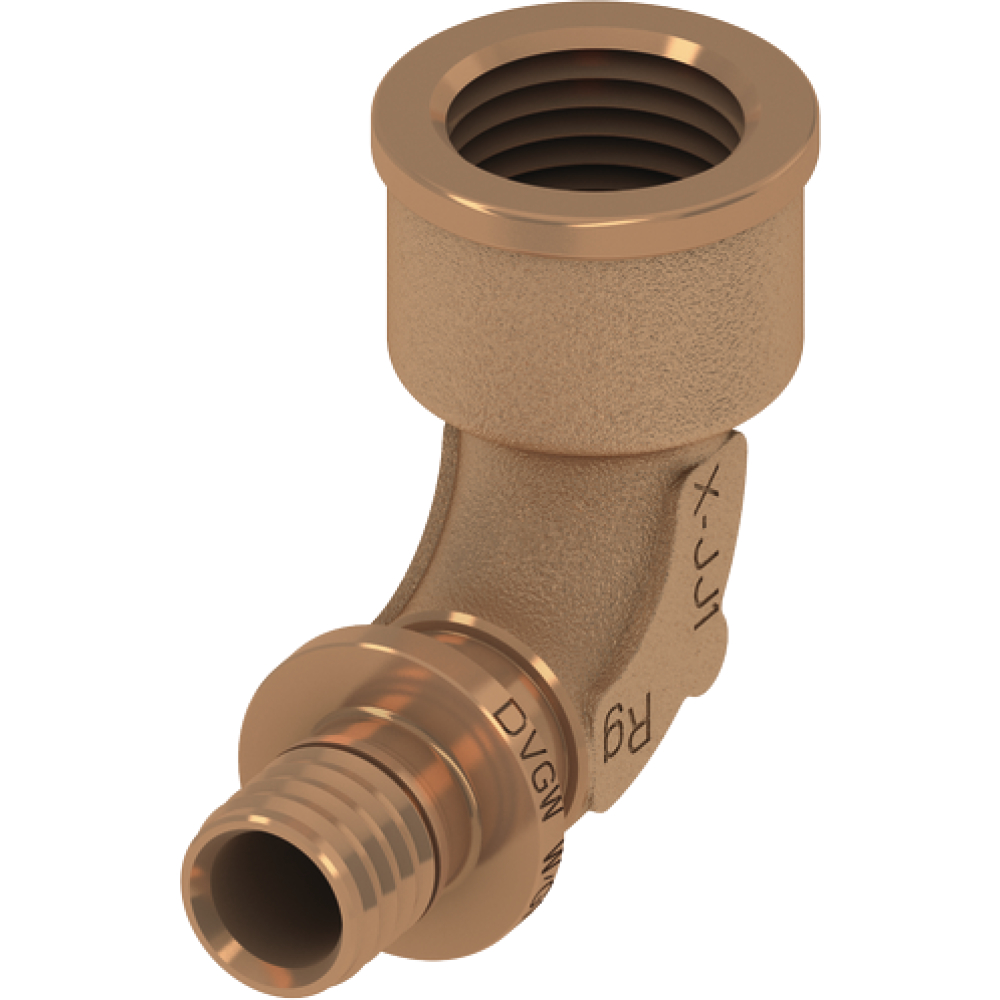 TECE flex Übergangswinkel 90° 20x1/2" IG Rotguss