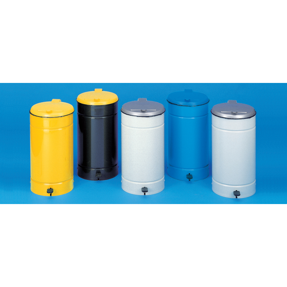 VAR Indoor Abfallbehälter m.Pedal H700 mm D450 mm verkehrsgelb (RAL 1023)