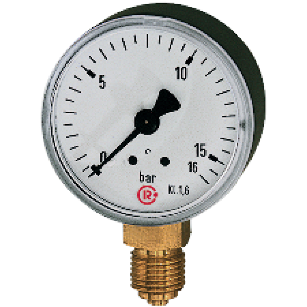 Manometer stehend 63mm 0-10bar G1/4" RIEGLER