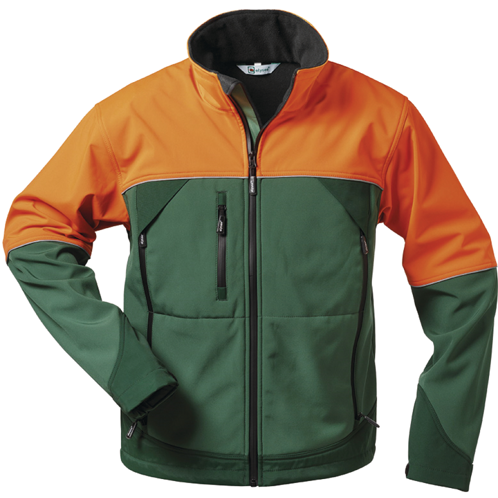 ELYSEE® Waldarbeiter-Softshelljacke SANDDORN grün-orange Gr.2XL