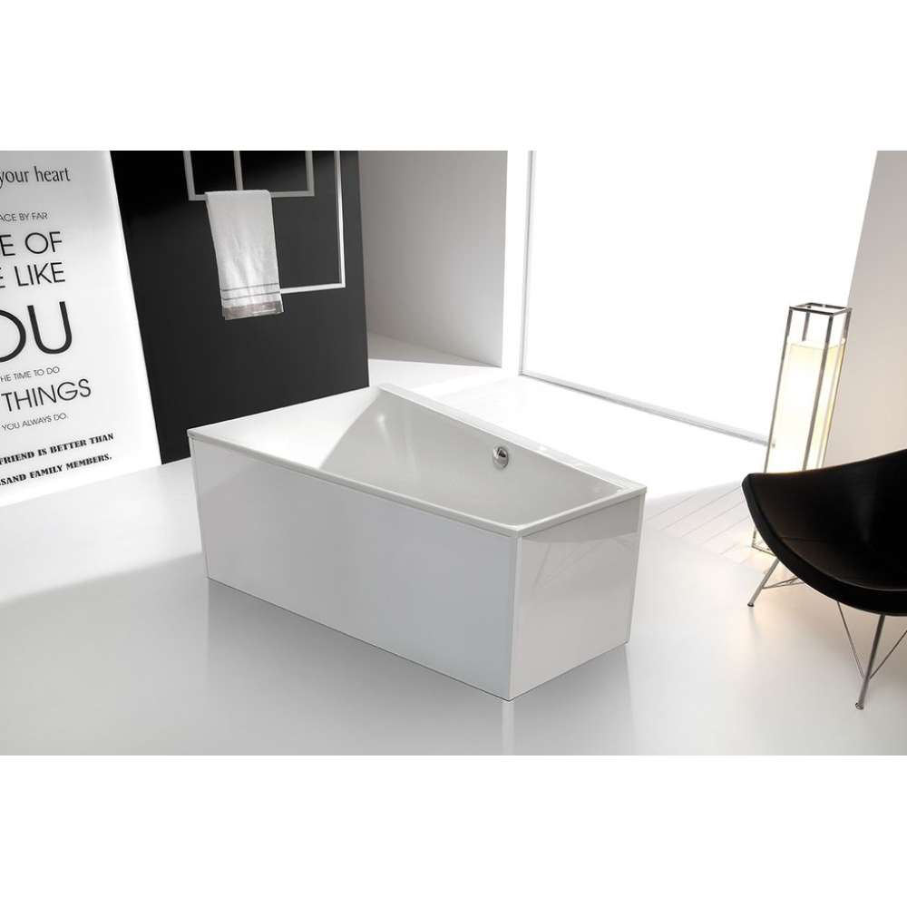 FORMAT Design Glasverkleidung zu Trapezw. 170x120cm, li, we, freist.