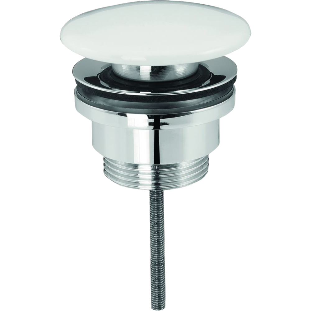 FORMAT Tec Design-Ablaufventil 1 1/4" Stopfen alpin weiß 72mm, chrom