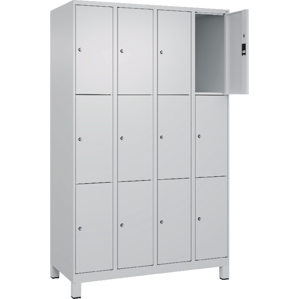 Fächerschrank mit Füßen B1200xT500xH1950 Korpus RAL 7035