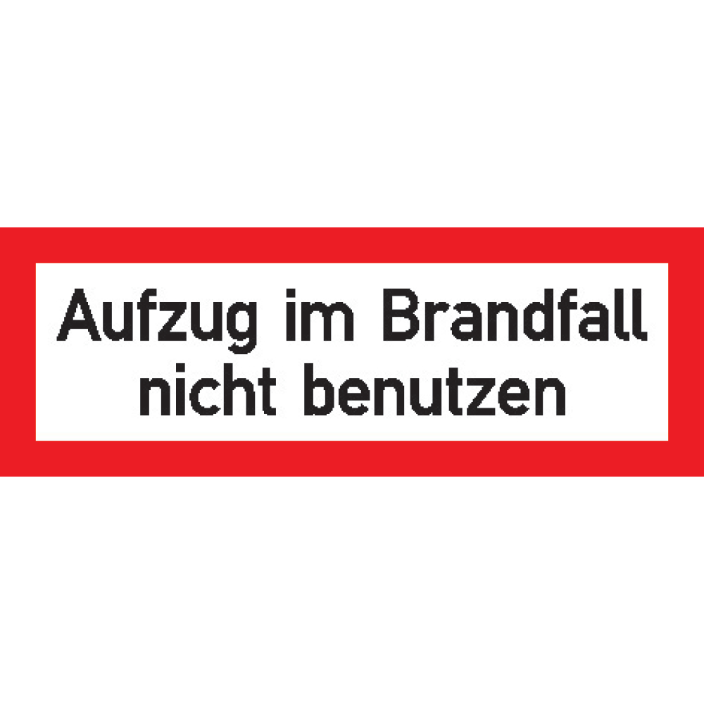 Aufzug im Brandfall n. b. 148x52mm, Folie, selbstk.