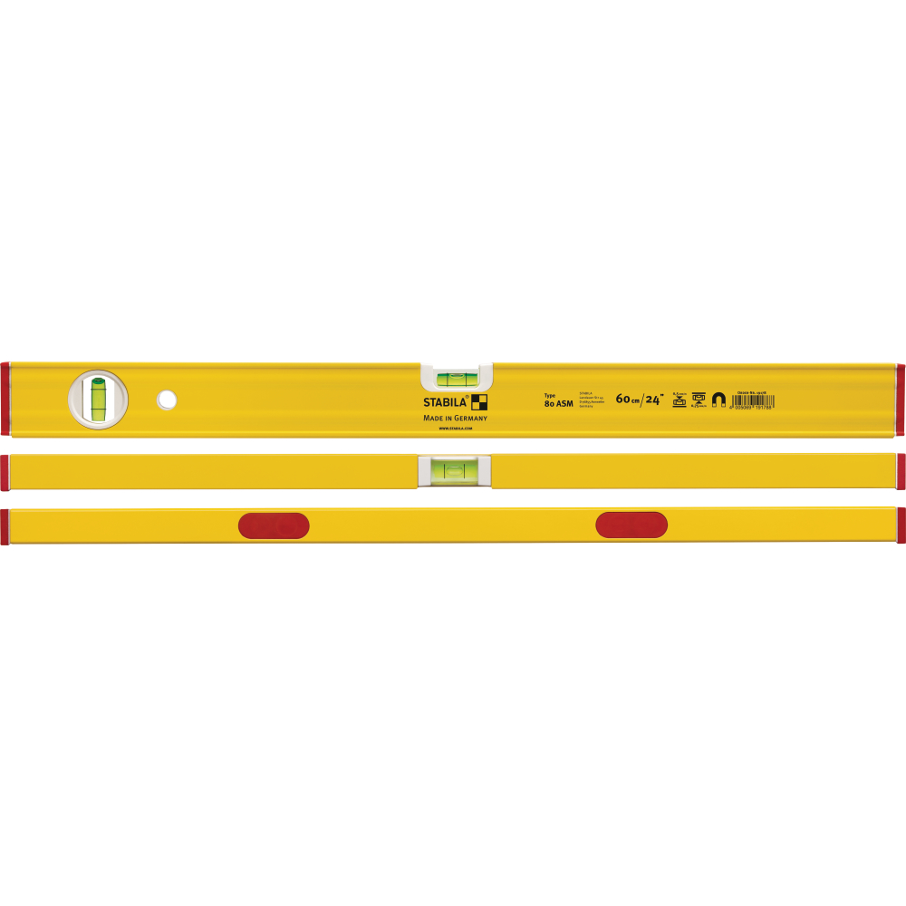 Magnet-Wasserwaage LM 80ASM 200cm pulverbeschichtet Stabila