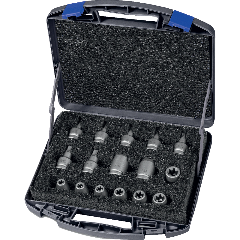 Kraft- Steckschlüssel-Satz Torx 1/2" 16-teilig ASW