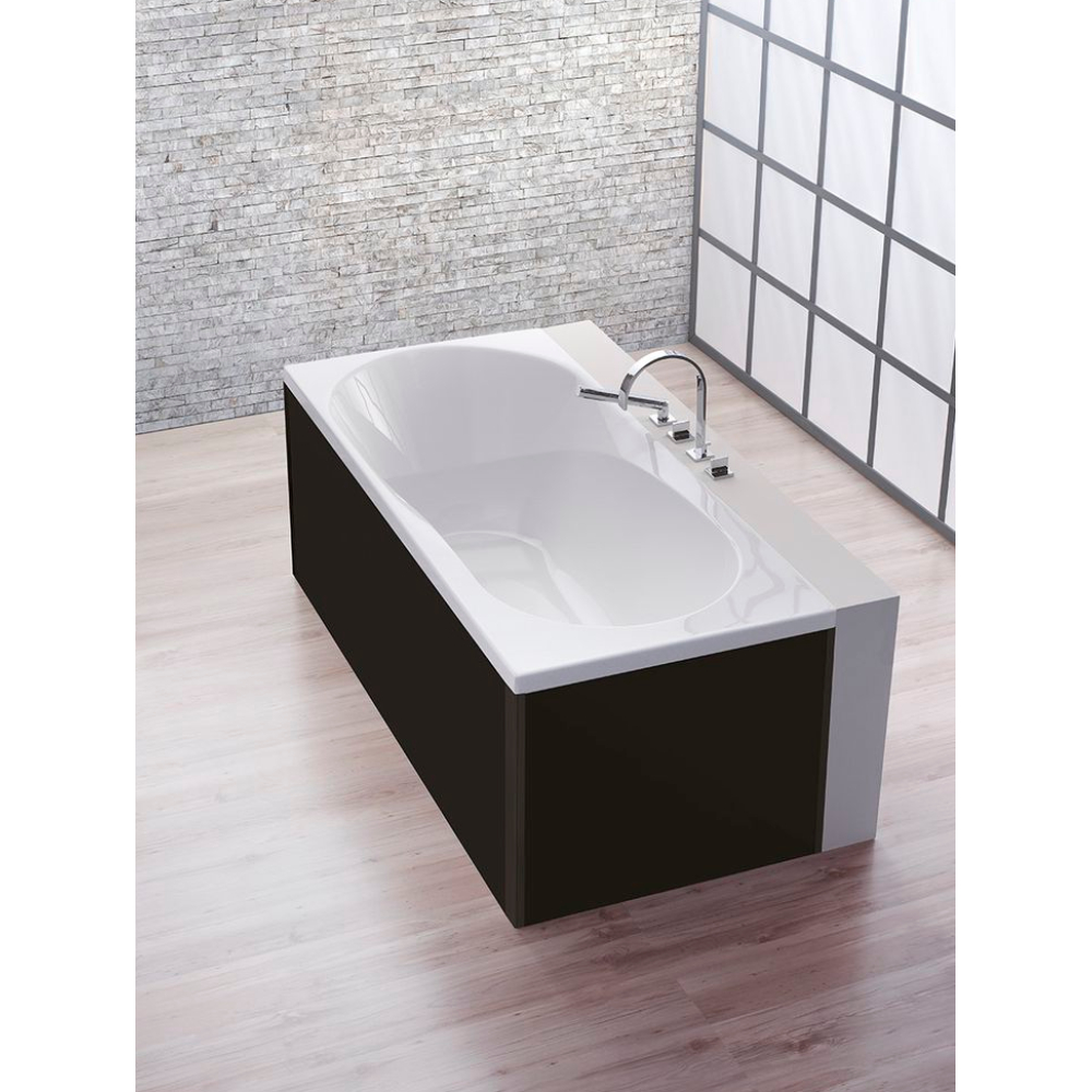 FORMAT Design Glasverkleidung zu Duowanne 180x80cm, sw, für Vorwand