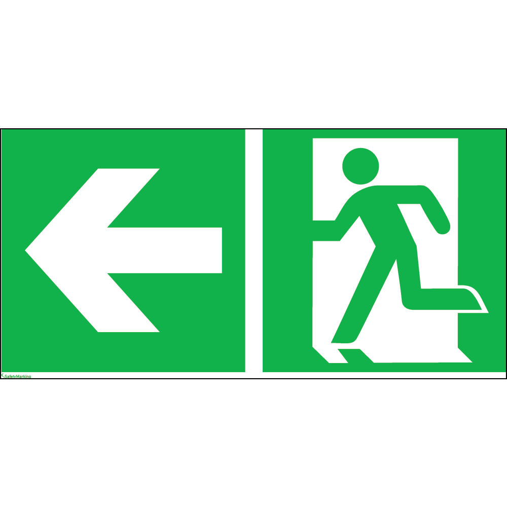 Rettungsz. 300x150mm Fol., Rett.weg links