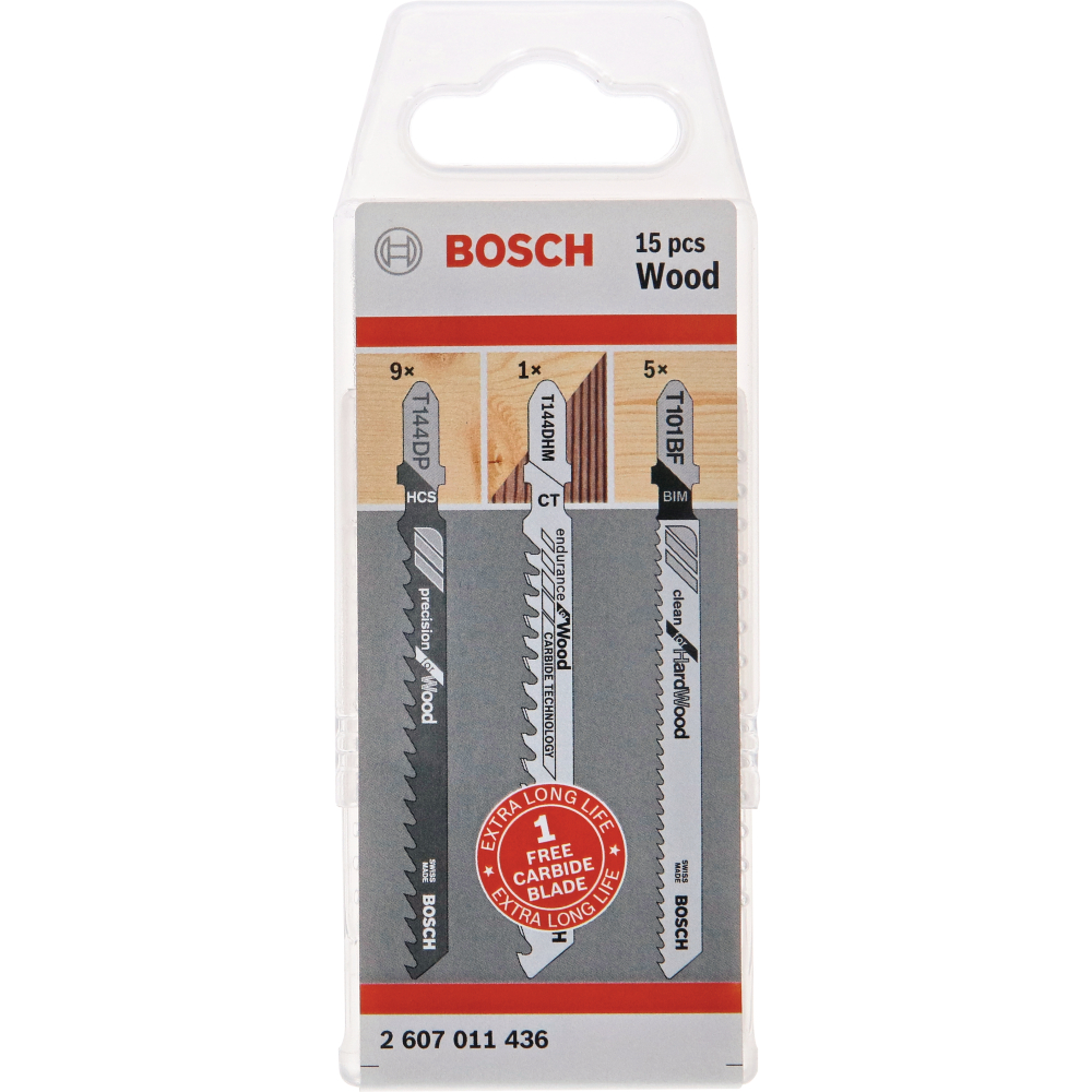 Bosch Stichsägeblatt-Set für Holz, T-Schaft 15-tlg.