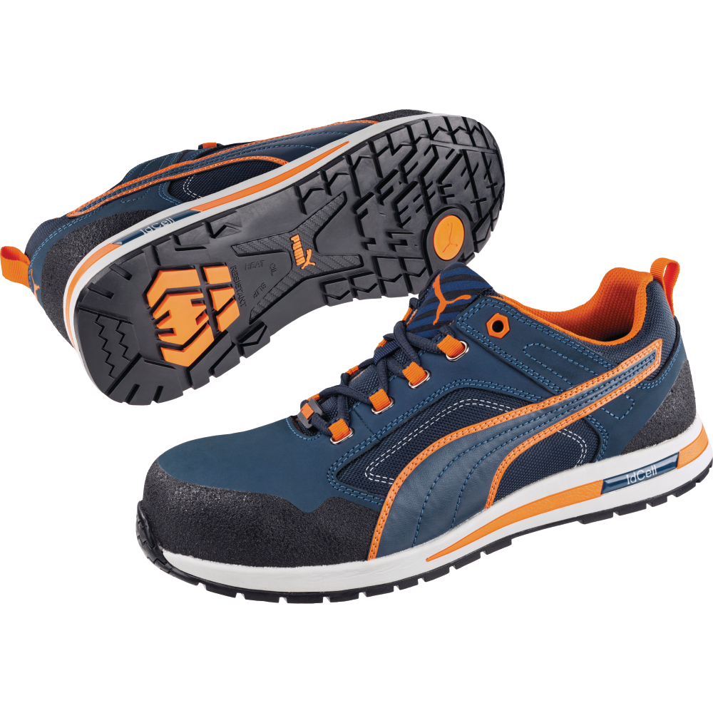 Puma Sicherheitshalbschuh Crosstwist Low 643100, S3S FO HRO SR blau-orange Gr.46