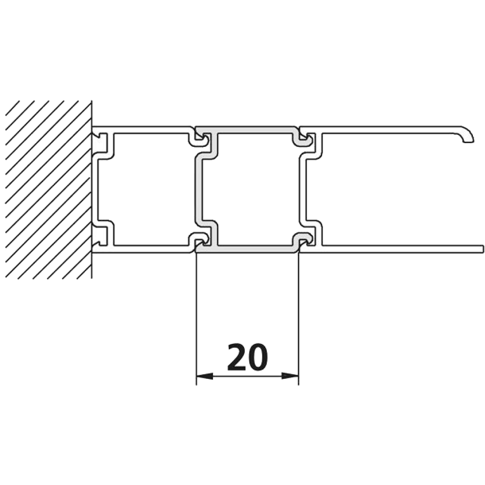 FORMAT Basic Stockverbreiterung SVSVP, silbermatt, 1850mm