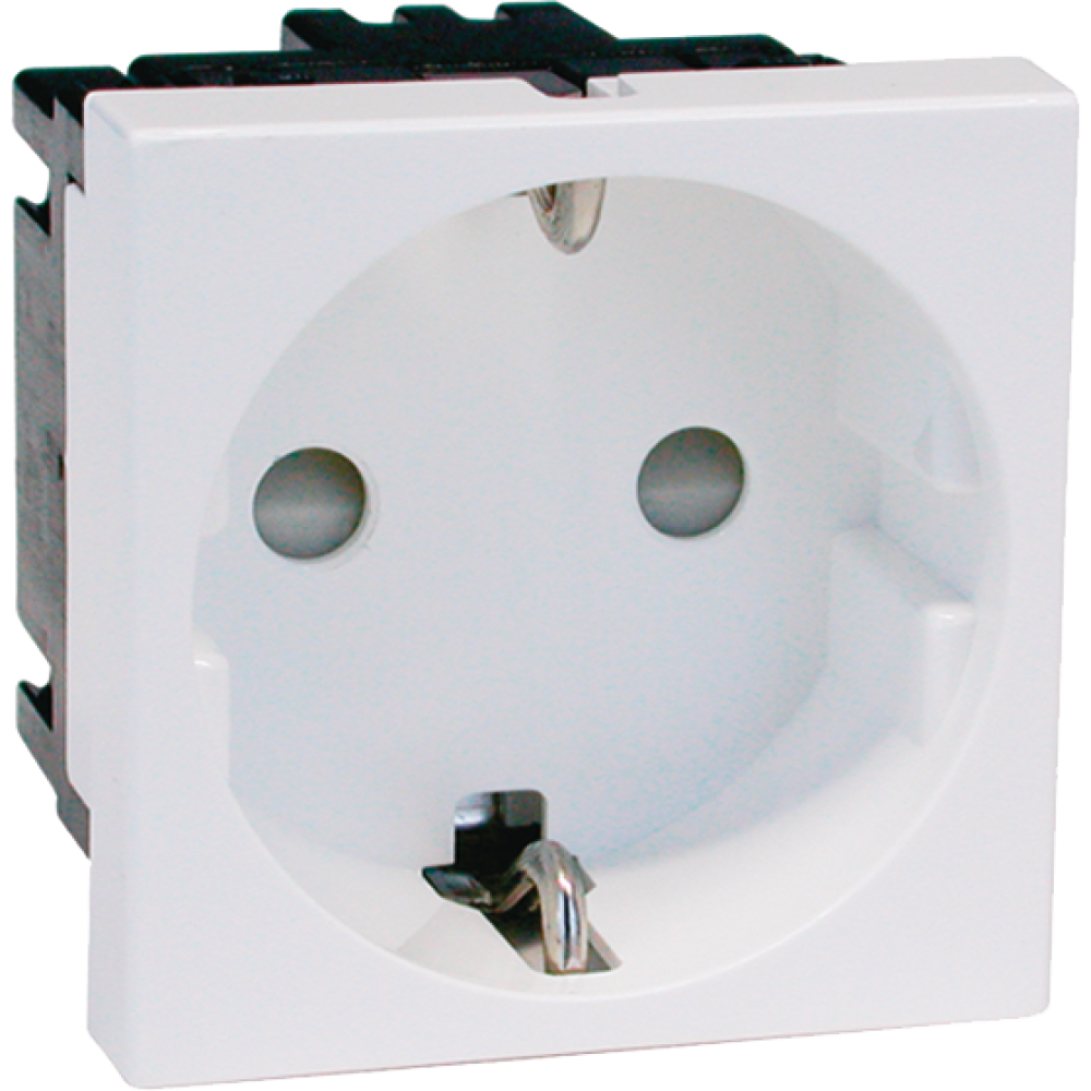 Steckdose 1-fach/waage- recht 2-pol. 16A/250V, we