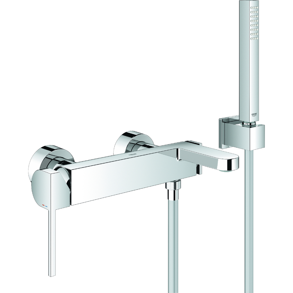 Wannenarmatur Plus AP Wandm. chr m. Brauses.