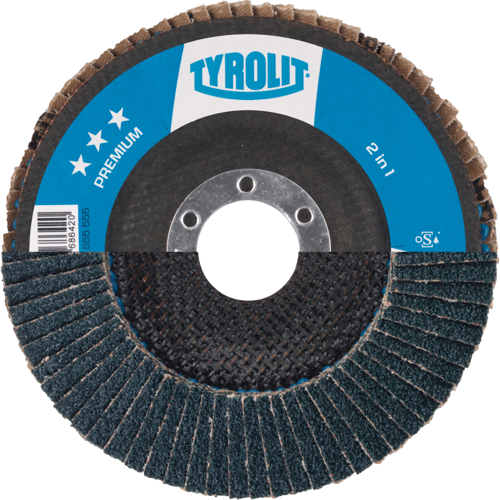 Tyrolit Fächerscheibe gerade 125x22,2 mm ZA120 PREMIUM Stahl/Inox