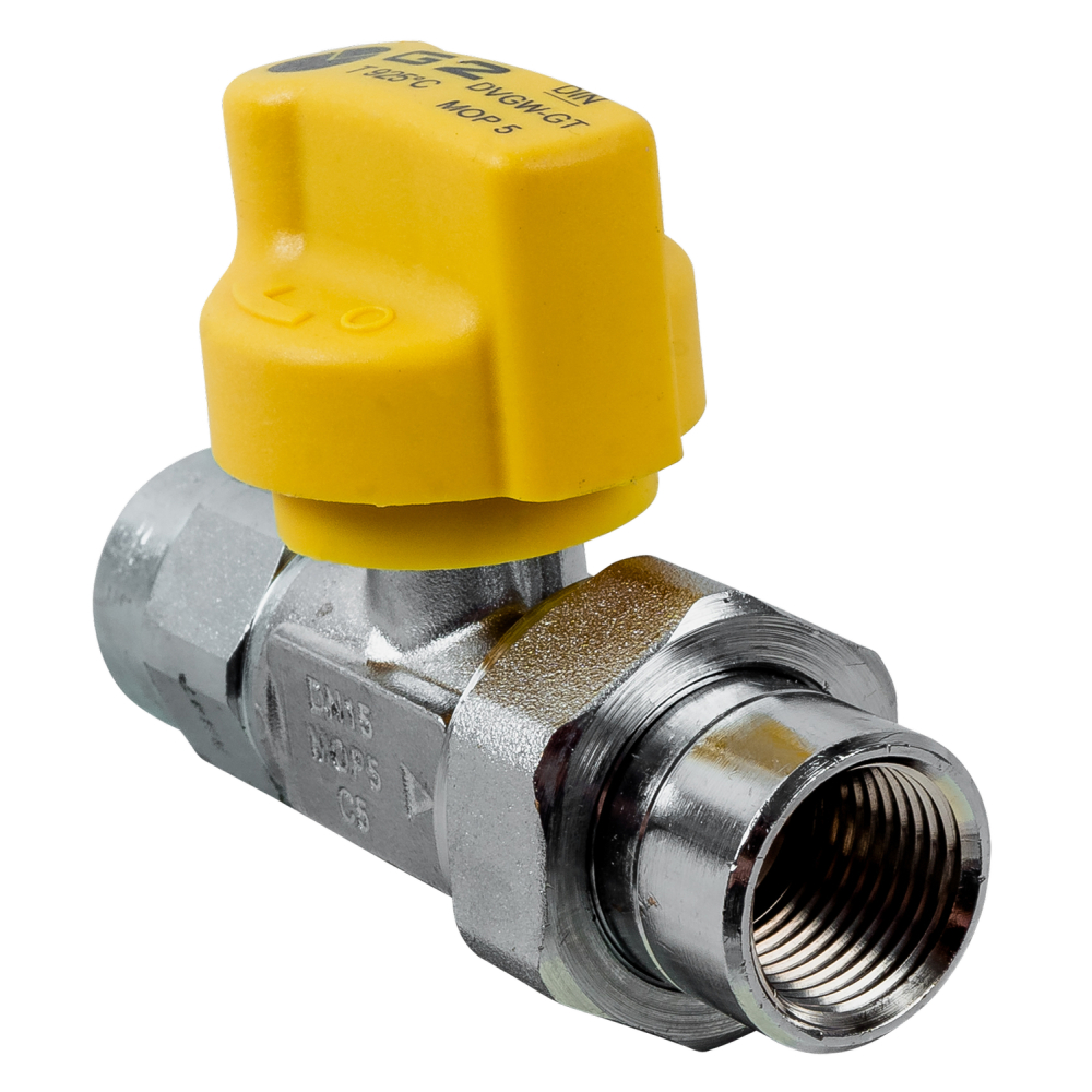 Wolf Gaskugelhahn Durchgangsform Rp1/2" mit thermischer Sicherung, verchromt