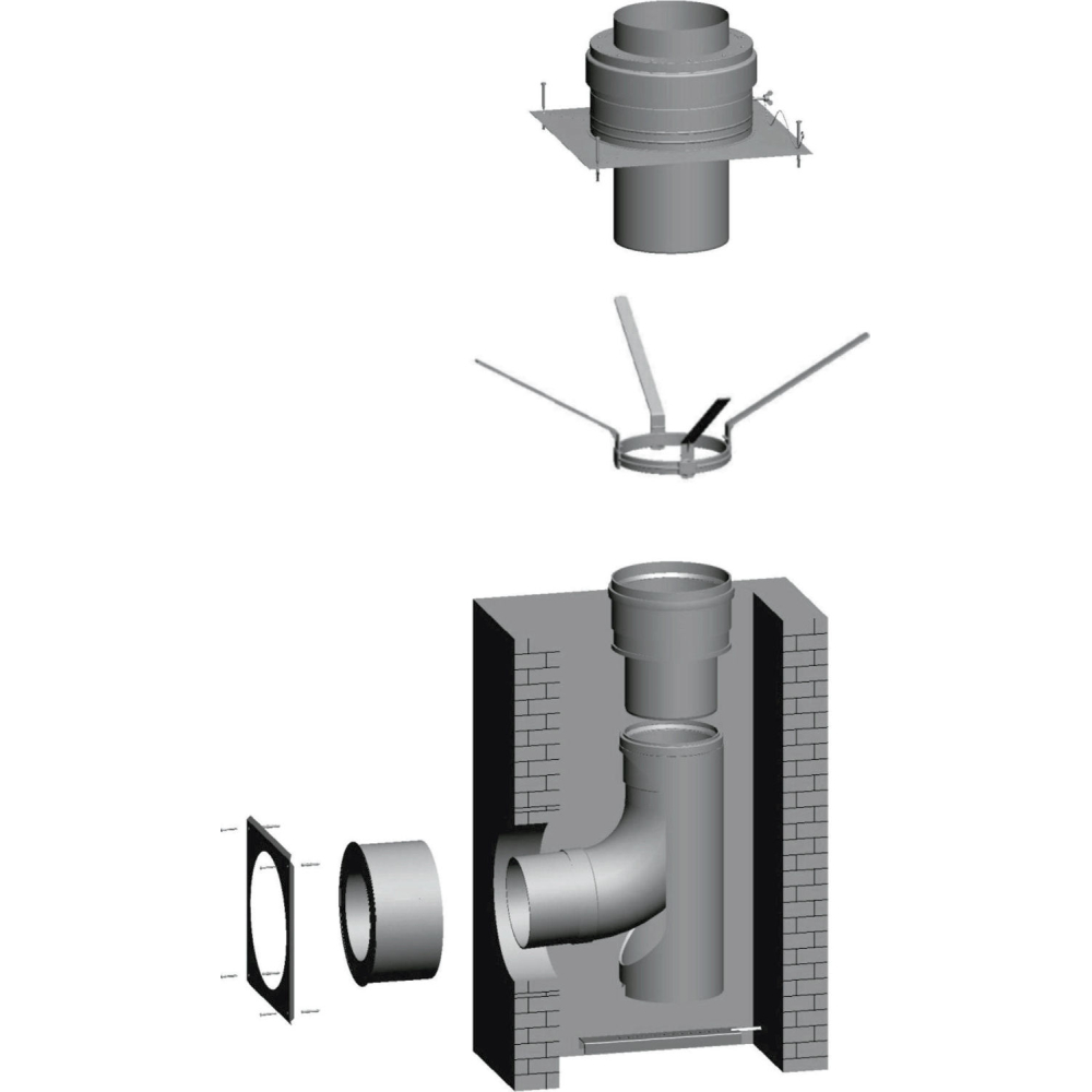 Wolf Schachtbausatz DN160 DN200 im Schacht, Abdeckung Edelstahl