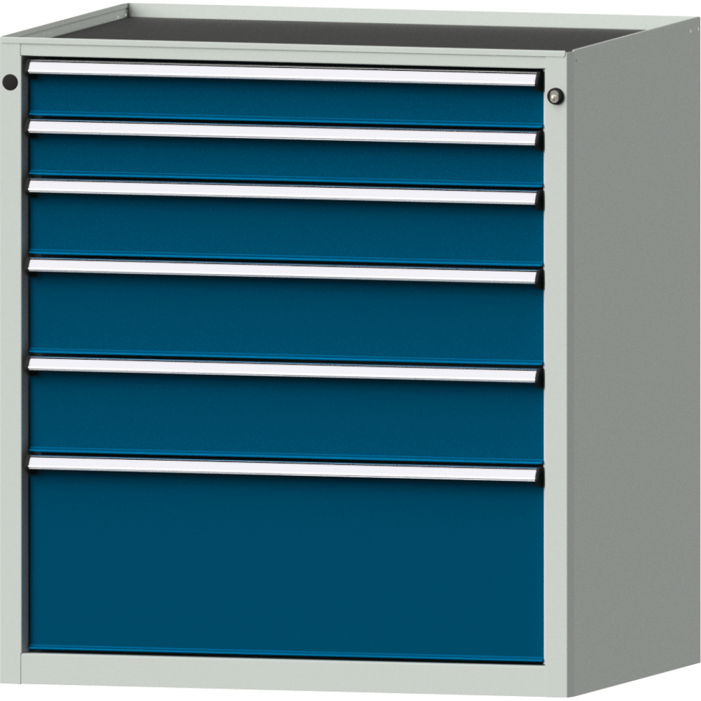 Schubladenschrank 3004 750x600mm, 6 SL,7035/5010