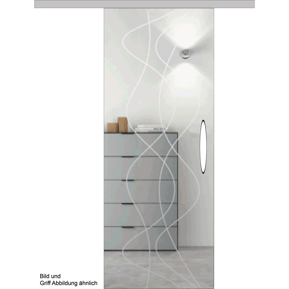 Ganzglasschiebetür-Set GS324 Motiv Jil matt