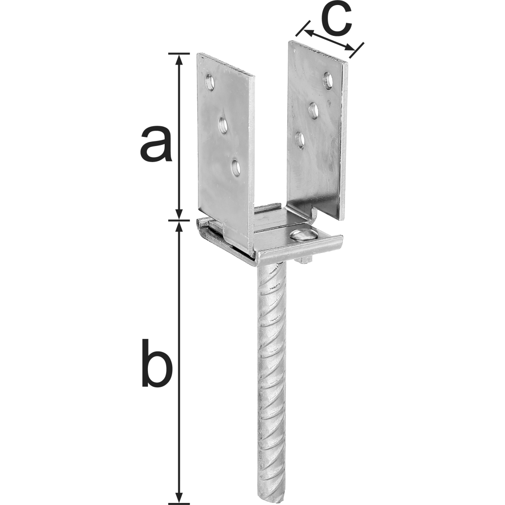 U-Pfostenträger breiten- verstellbar 71-131mm