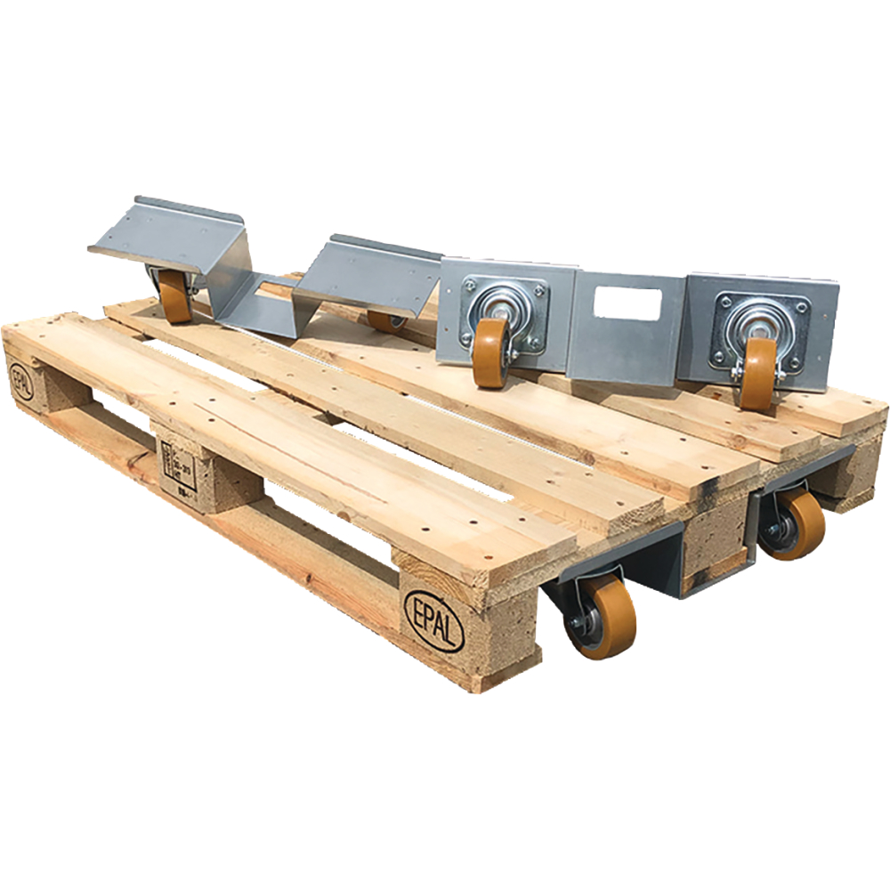Europaletten-Roller-Set (2Stk.) je 2 Lenk rollen ø 100 mm