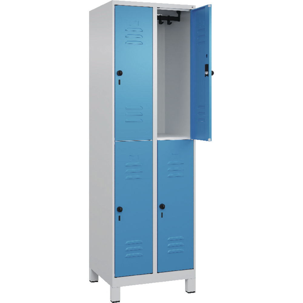 Doppelst. Schrank CLASSIC B600xT500xH1950 mm RAL 7035/5012,