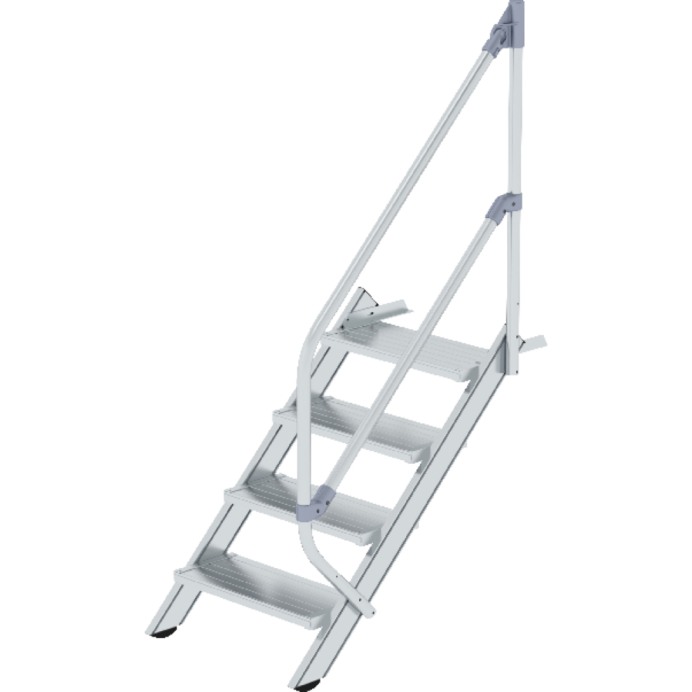Alu-Treppe 45 Grad 4 Stufen B 600 mm lichte Höhe 830 mm Ausladung 1058 mm