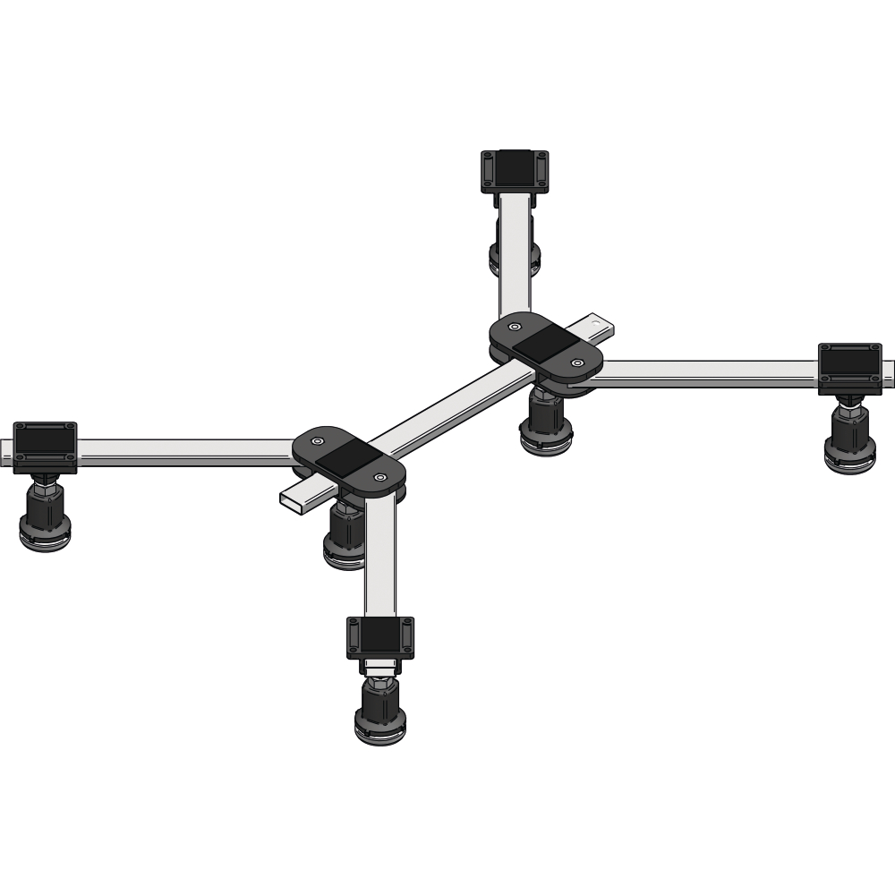 FORMAT Tec Brausewannenfuss 6 flat XL f Acr.-/Stahl-BW 80x80-120x120 o 100x140