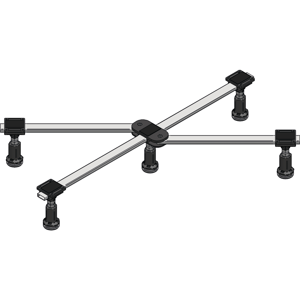 FORMAT Tec Brausewannenfuss 5-Punkt 105-150mm, f Acryl-, St. u MG-Wannen